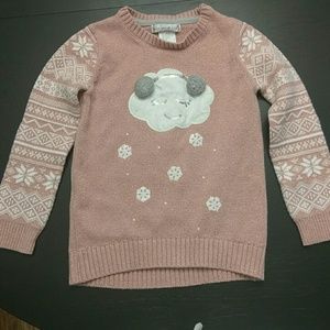 Pink and White Winter Sweater.